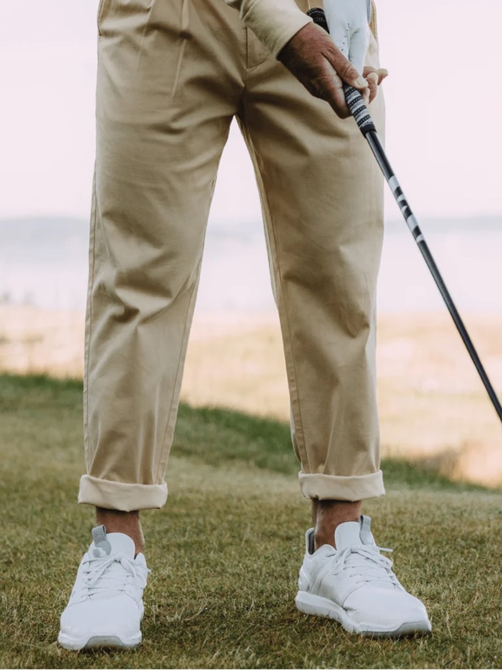 Radmor James Pleated Cropped Golf Pant Chinos Sustainable Cotton Twill Mens